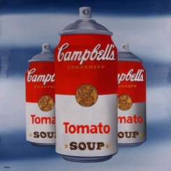 "Campbell's spray" oil on canvas 80x80 cm