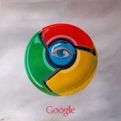 "Google's eye" oil on canvas 100x100 cm