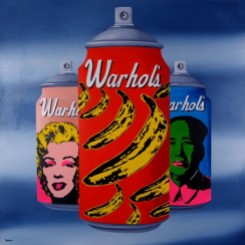"Warhol's spray" oil on canvas 80x80 cm